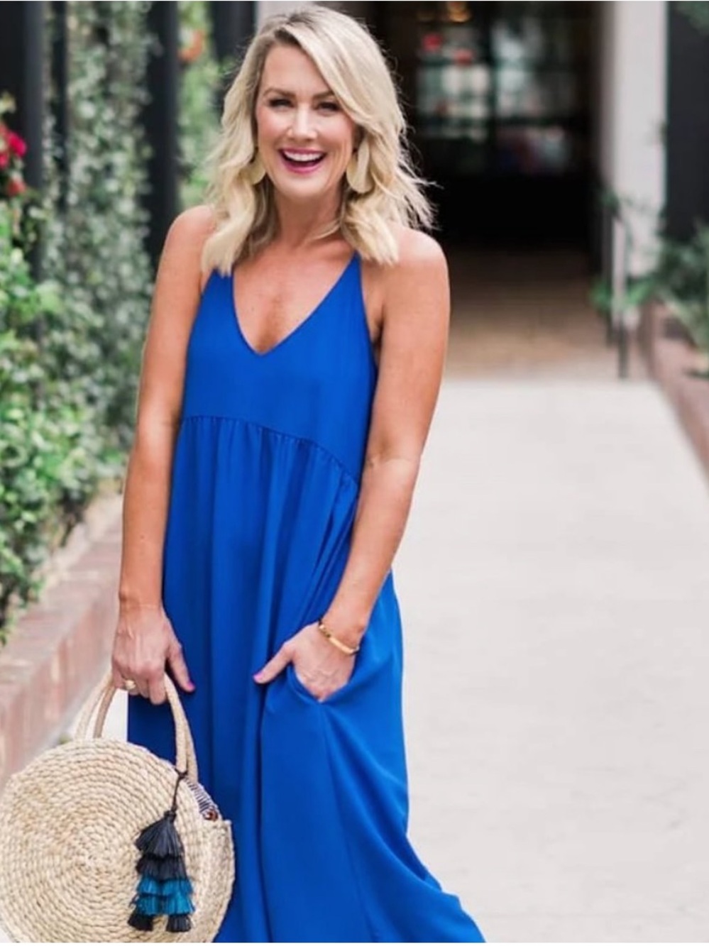 Gibson X Hi Sugarplum! Cobalt Blue Maxi Dress